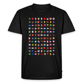 All countries Flags of the world 287 Flag - Men's Premium Organic T-Shirt - black - Front - Nico (187cm)