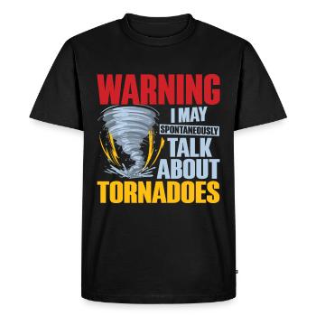 Drôle Tornade Hurricane Weather Chaser - T-shirt Premium bio Homme - noir - Devant - Nico (187cm)