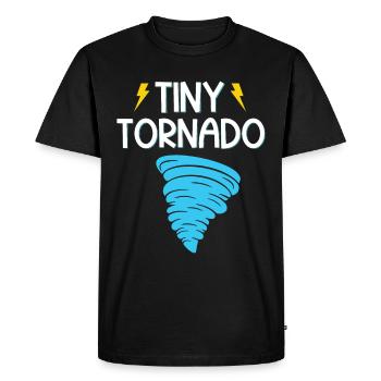 Drôle Tornade Hurricane Weather Chaser - T-shirt Premium bio Homme - noir - Devant - Nico (187cm)