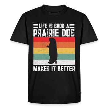 Funny Prairie -Dog Lover Funny Rodent - Men's Premium Organic T-Shirt - black - Front - Nico (187cm)