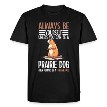 Funny Prairie -Dog Lover Funny Rodent - Men's Premium Organic T-Shirt - black - Front - Nico (187cm)