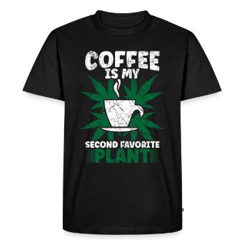 Weed, Café, Cannabis, Stoner, Caféine, Ganja - T-shirt Premium bio Homme - noir - Devant - Nico (187cm)