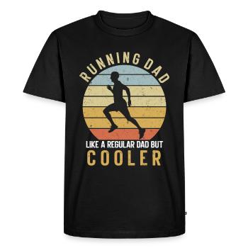Papa coureur de marathon Entraîneur Marathonien - T-shirt Premium bio Homme - noir - Devant - Nico (187cm)