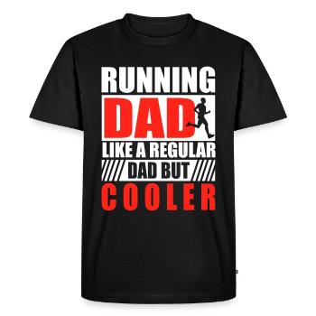 Papa coureur de marathon Entraîneur Marathonien - T-shirt Premium bio Homme - noir - Devant - Nico (187cm)