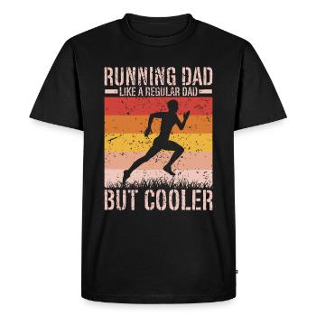 Papa coureur de marathon Entraîneur Marathonien - T-shirt Premium bio Homme - noir - Devant - Nico (187cm)