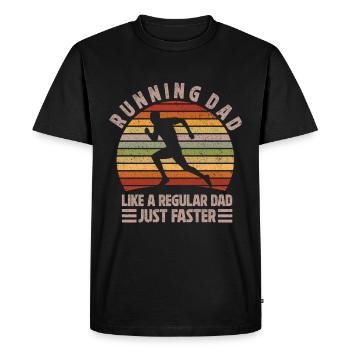 Papa coureur de marathon Entraîneur Marathonien - T-shirt Premium bio Homme - noir - Devant - Nico (187cm)