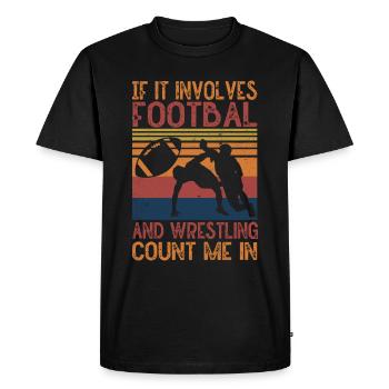 Lutteurs de football et de lutte drôles - T-shirt Premium bio Homme - noir - Devant - Nico (187cm)