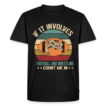 Drôle De Football Et De Lutte Lutteur - T-shirt Premium bio Homme - noir - Devant - Nico (187cm)