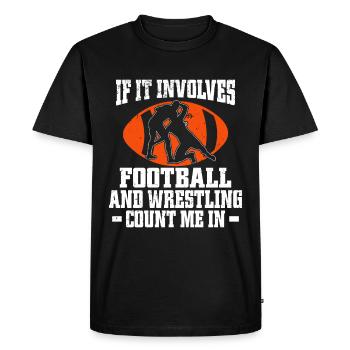 Drôle De Football Et De Lutte Lutteur - T-shirt Premium bio Homme - noir - Devant - Nico (187cm)