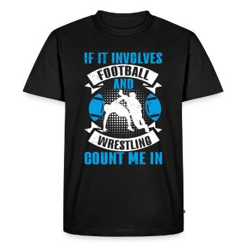Drôle De Football Et De Lutte Lutteur - T-shirt Premium bio Homme - noir - Devant - Nico (187cm)