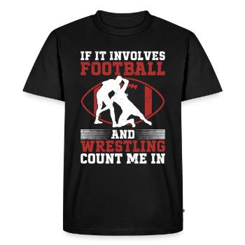Drôle De Football Et De Lutte Lutteur - T-shirt Premium bio Homme - noir - Devant - Nico (187cm)
