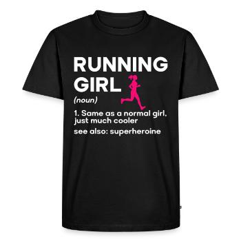 Coureur Filles Course Cross Country Piste Marathon - T-shirt Premium bio Homme - noir - Devant - Nico (187cm)