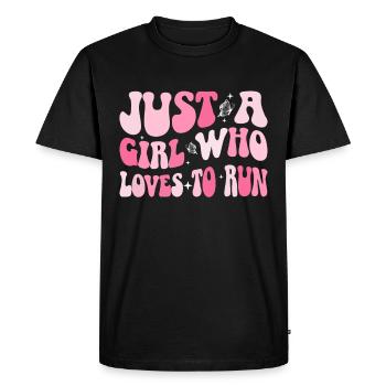 Coureur Filles Course Cross Country Piste Marathon - T-shirt Premium bio Homme - noir - Devant - Nico (187cm)