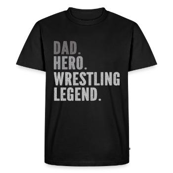 Lutte Papa Lutteur Hommes Fête des Pères - T-shirt Premium bio Homme - noir - Devant - Nico (187cm)