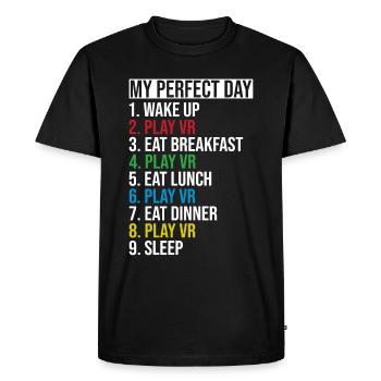 Virtual Reality VR Gamer Funnz - Men's Premium Organic T-Shirt - black - Front - Nico (187cm)