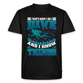 Plongée Plongeur Amoureux de l’océan - T-shirt Premium bio Homme - noir - Devant - Nico (187cm)