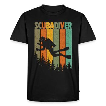 Plongée Plongeur Amoureux de l’océan - T-shirt Premium bio Homme - noir - Devant - Nico (187cm)