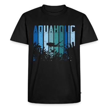 Plongée Plongeur Amoureux de l’océan - T-shirt Premium bio Homme - noir - Devant - Nico (187cm)
