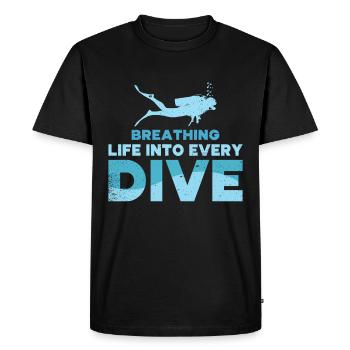 Plongée Plongeur Amoureux de l’océan - T-shirt Premium bio Homme - noir - Devant - Nico (187cm)