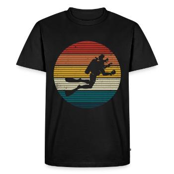 Plongée Plongeur Amoureux de l’océan - T-shirt Premium bio Homme - noir - Devant - Nico (187cm)