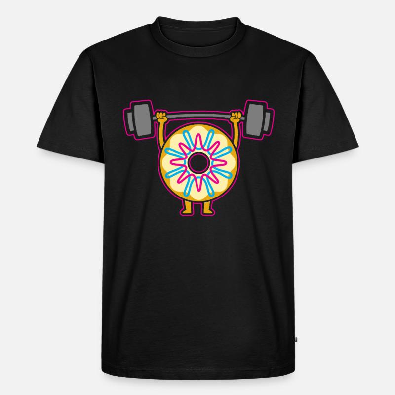 Donut PowerLifting Workout -Gewichtheber - Männer Premium Bio T-Shirt - Schwarz