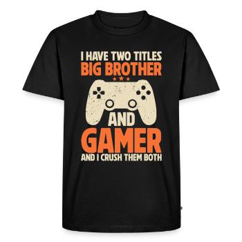 Big Brother Video Gamer New Brother Gaming - T-shirt Premium bio Homme - noir - Devant - Nico (187cm)