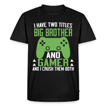 Big Brother Video Gamer New Brother Gaming - T-shirt Premium bio Homme - noir - Devant - Nico (187cm)