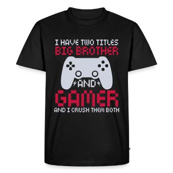 Big Brother Video Gamer New Brother Gaming - T-shirt Premium bio Homme - noir - Devant - Nico (187cm)