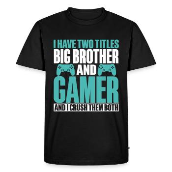 Big Brother Video Gamer New Brother Gaming - T-shirt Premium bio Homme - noir - Devant - Nico (187cm)