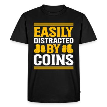 Coin Collectors Numismatics Collecting Coins - Men's Premium Organic T-Shirt - black - Front - Nico (187cm)