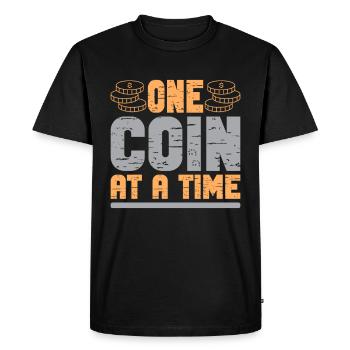 Coin Collectors Numismatics Collecting Coins - Men's Premium Organic T-Shirt - black - Front - Nico (187cm)