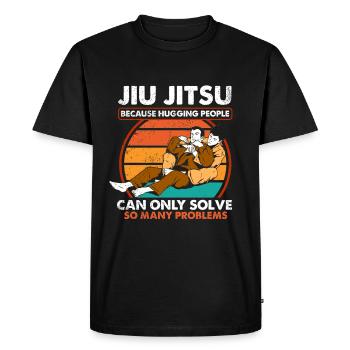 Jiu Jitsu Brésilien BJJ MMA Grappling - T-shirt Premium bio Homme - noir - Devant - Nico (187cm)