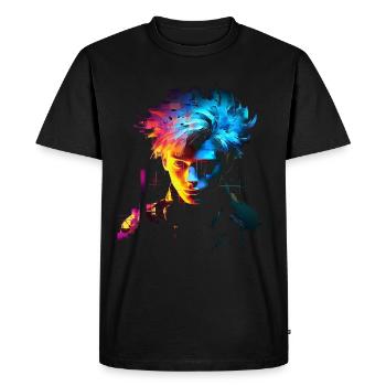Anime Fantasy Art Hommes Coloré Motif Anime - T-shirt Premium bio Homme - noir - Devant - Nico (187cm)