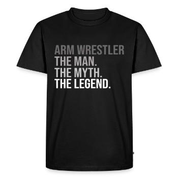 Bras de fer Bras de fer Bras de fer - T-shirt Premium bio Homme - noir - Devant - Nico (187cm)