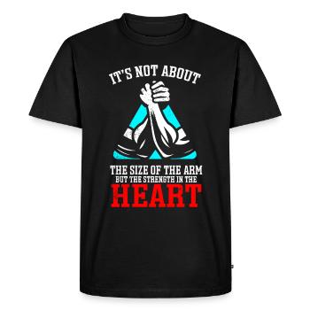 Bras de fer Bras de fer Bras de fer - T-shirt Premium bio Homme - noir - Devant - Nico (187cm)