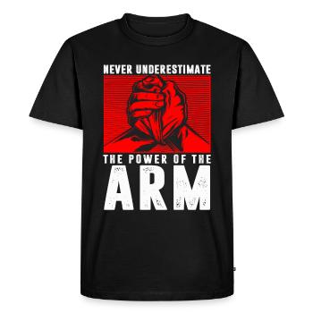 Bras de fer Bras de fer Bras de fer - T-shirt Premium bio Homme - noir - Devant - Nico (187cm)