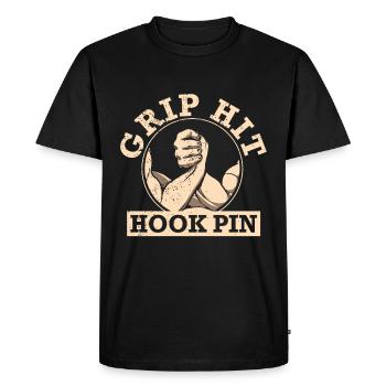 Bras de fer Bras de fer Bras de fer - T-shirt Premium bio Homme - noir - Devant - Nico (187cm)
