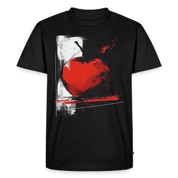 Apple Drawing Art Fruit Graphic Motif Apple - Men's Premium Organic T-Shirt - black - Front - Nico (187cm)