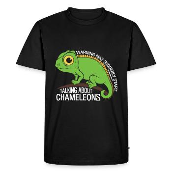 Chameleon Reptile Zoo Keeper Lizard Safari - Men's Premium Organic T-Shirt - black - Front - Nico (187cm)