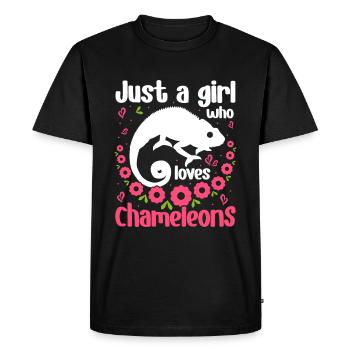 Chameleon Reptile Zoo Keeper Lizard Safari - Men's Premium Organic T-Shirt - black - Front - Nico (187cm)
