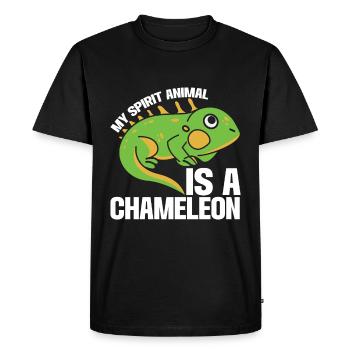 Chameleon Reptile Zoo Keeper Lizard Safari - Men's Premium Organic T-Shirt - black - Front - Nico (187cm)