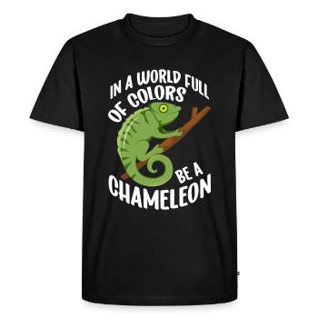 Chameleon Reptile Zoo Keeper Lizard Safari - Men's Premium Organic T-Shirt - black - Front - Nico (187cm)