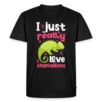 Chameleon Reptile Zoo Keeper Lizard Safari - Men's Premium Organic T-Shirt - black - Front - Nico (187cm)