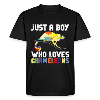 Chameleon Reptile Zoo Keeper Lizard Safari - Men's Premium Organic T-Shirt - black - Front - Nico (187cm)