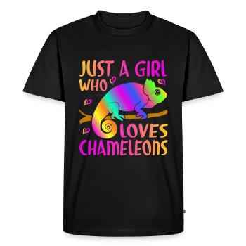 Caméléon Reptile Gardien de Zoo lézard Safari - T-shirt Premium bio Homme - noir - Devant - Nico (187cm)