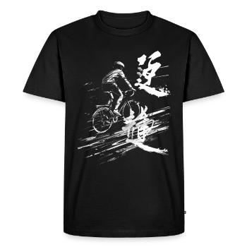 Bicycle Painting Art Drawing Graphic Motif Bicycle - Men's Premium Organic T-Shirt - black - Front - Nico (187cm)
