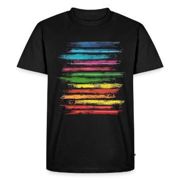 Book Colorful Art Painting Graphic Motif Book - Men's Premium Organic T-Shirt - black - Front - Nico (187cm)