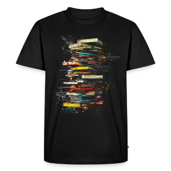Book Abstract Art Drawing Painting Graphic Book - Men's Premium Organic T-Shirt - black - Front - Nico (187cm)