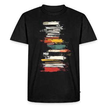 Book Colorful Painting Art Graphic Motif Book - Men's Premium Organic T-Shirt - black - Front - Nico (187cm)
