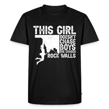 Grimpeur Escalade Montagne - T-shirt Premium bio Homme - noir - Devant - Nico (187cm)